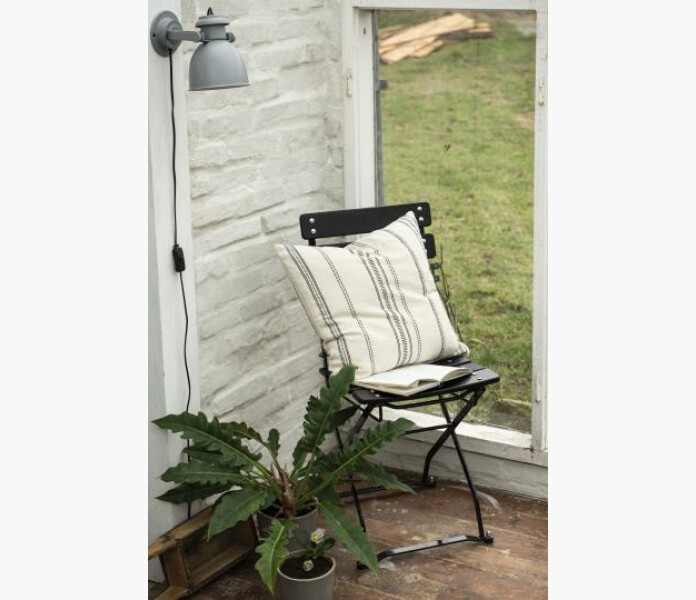 Hammam kuddfodral naturvit m svart rand 50x50 1 kuva