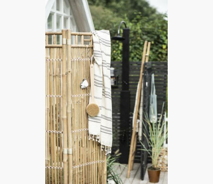 Hammam handuk bomull natuvit m svart rand 155x1101 image