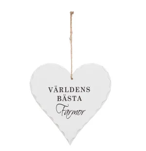 Hjärta hänge Världens Bästa Farmor 15cm image