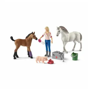 Schleich Veterinär besöker sto med föl image