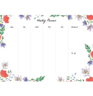 Veckoplanerare A4/52 Blommor Nunuco 29,6x 21,2 cm kuva