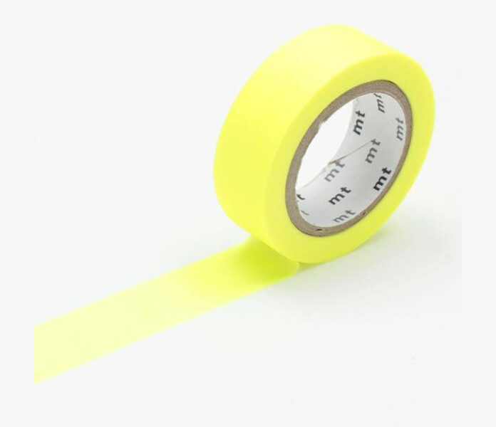 Mt dekorationstejp shocking yellow 15mm x 10m image