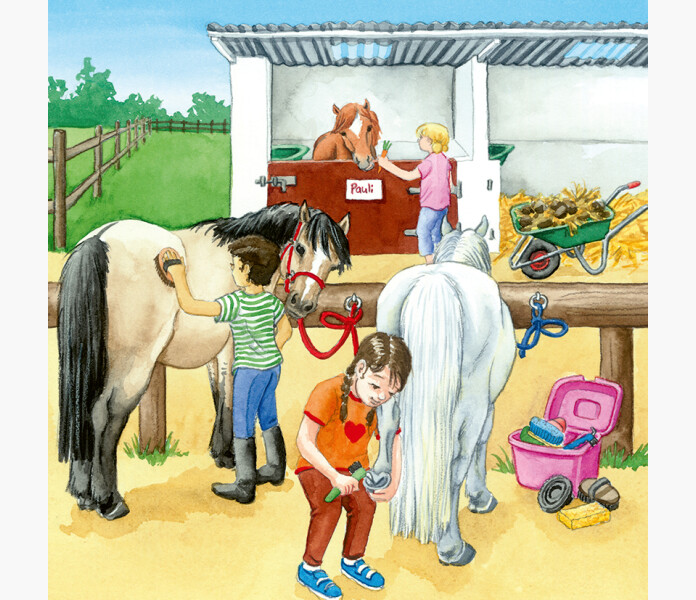 Ravensburger pussel A day at the stables 3x49 bitar 5+   v3 image