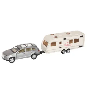 Bil och husvagn pull-back 29cm 3+ kuva
