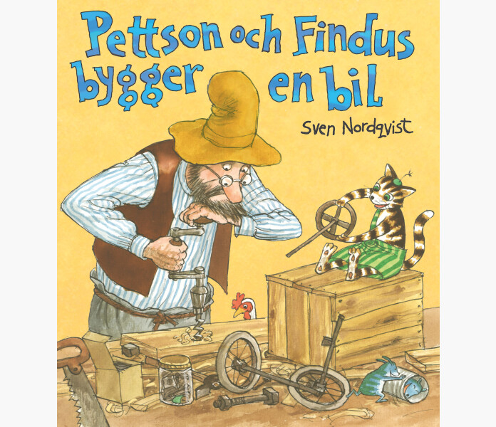 Pettson och Findus bygger en bil. image