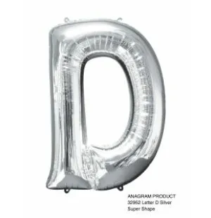 Folieballong bokstav D Silver 86cm image