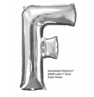 Folieballong bokstav F Silver 86cm image