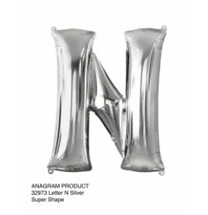 Folieballong bokstav N Silver 86cm image