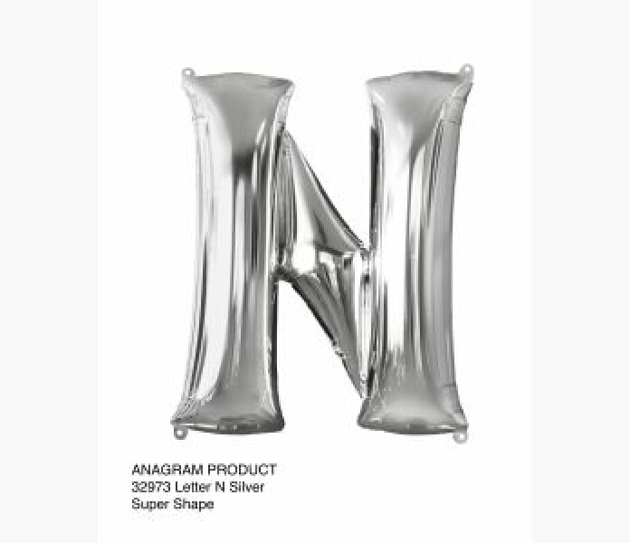 Folieballong bokstav N Silver 86cm image