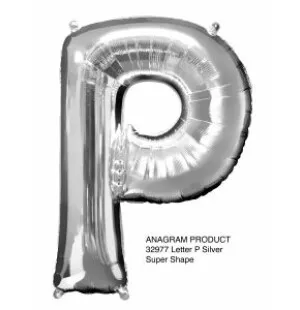 Folieballong bokstav P Silver 86cm image