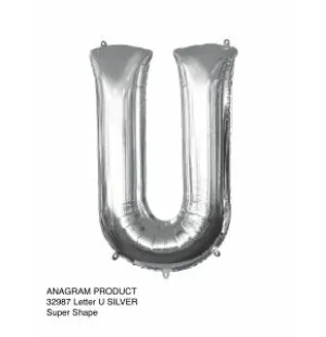 Folieballong bokstav U Silver 86cm image