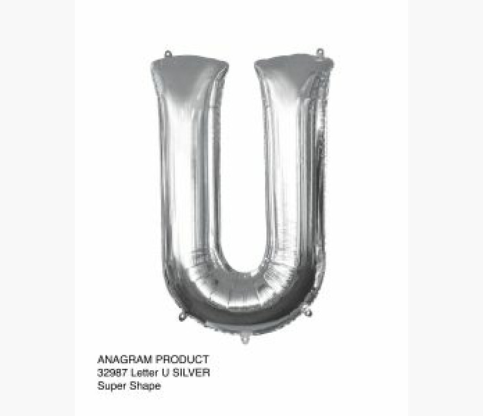 Folieballong bokstav U Silver 86cm image