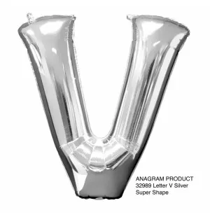 Folieballong bokstav V Silver 86cm image