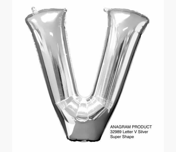 Folieballong bokstav V Silver 86cm image