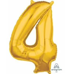 Folieballong Nr.4 Guld, 66cm image