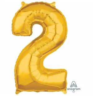 Folieballong Guld Nr 2, 66cm image