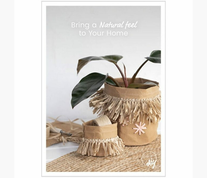 Inspirationskort raffia och laderpapper kuva