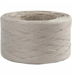 Raffia Pappersgarn, 100m 7-8mm, ljusgrå image