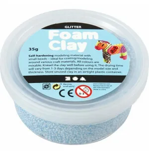 Foam clay glitter ljus blå 35 g kuva