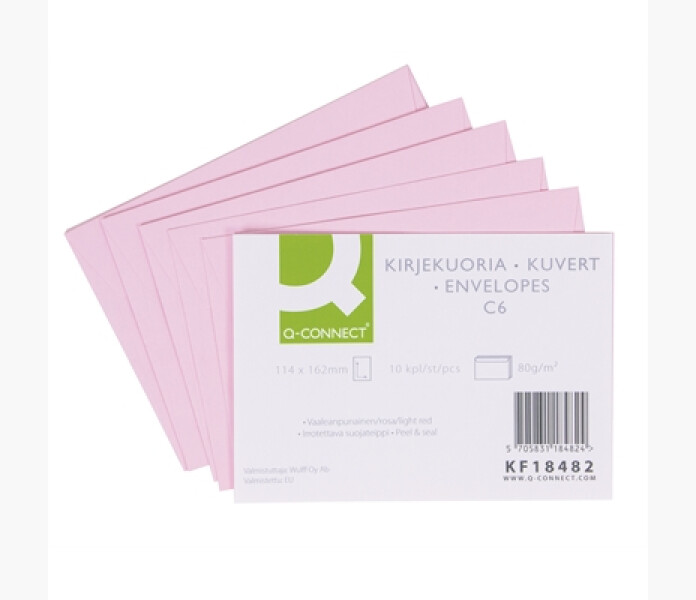 Q connect tarrakuvert C6 rosa 10 st kuva