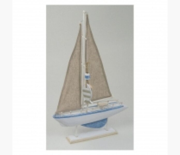 Vit bla segelbat i tra image