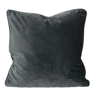 Kuddfodral Elise sammet 45x45cm Mörk Grå kuva