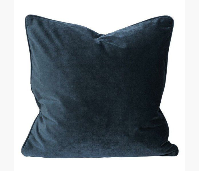 Kuddfodral Elise sammet 45x45cm Mork Bla kuva