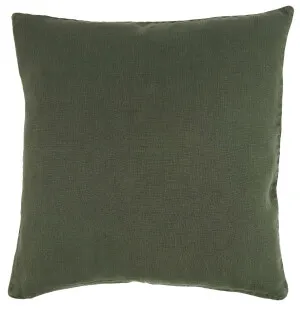 Kuddfodral linne Skogsgrön 50 x 50cm kuva