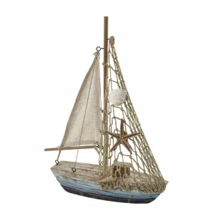 Segelbåt i trä med nät image