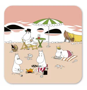 Mumin glasunderlägg sommar 9x9cm björkträ kuva