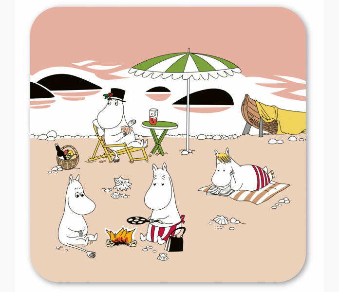 Mumin glasunderlagg sommar 9x9cm bjorktra kuva