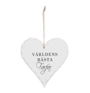 Hjärta hänge Världens Bästa Farfar 15cm image