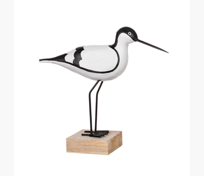 Fagel vit i tra pa smidesben 30cm image