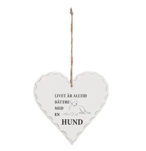 Hjärta vitt "Livet är alltid bättre med en hund" image