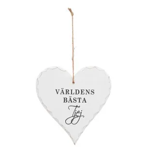 Hjärta hänge Världens Bästa Tjej 15cm image