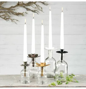 Kronljushållare Flaska Antik Vit 10x6cm image