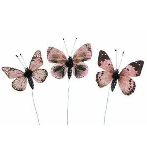 Fjäril, Stick Nellie Brunrosa Mix 5cm image