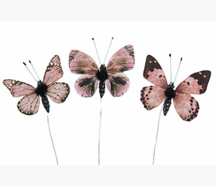 Fjaril Stick Nellie Brunrosa Mix 5cm image