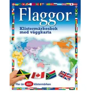 Flaggor: klistermärkesbok med väggkarta kuva