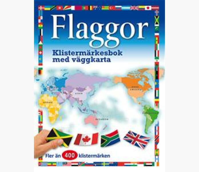 Flaggor klistermarkesbok med vaggkarta kuva