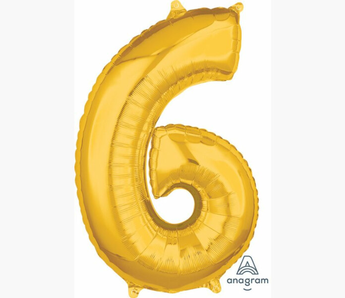 Heliumballong nr. 6 guld 66cm image