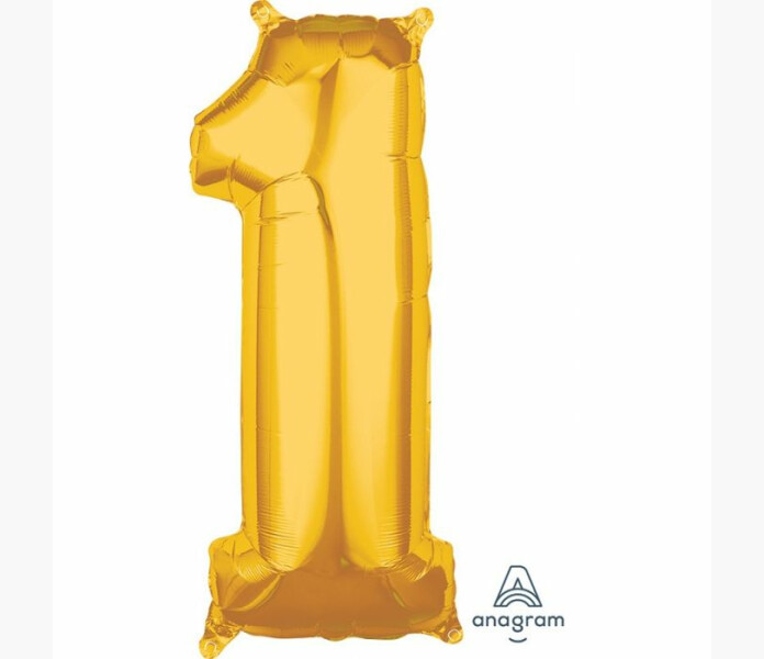 Heliumballong nr 1 guld 66cm image